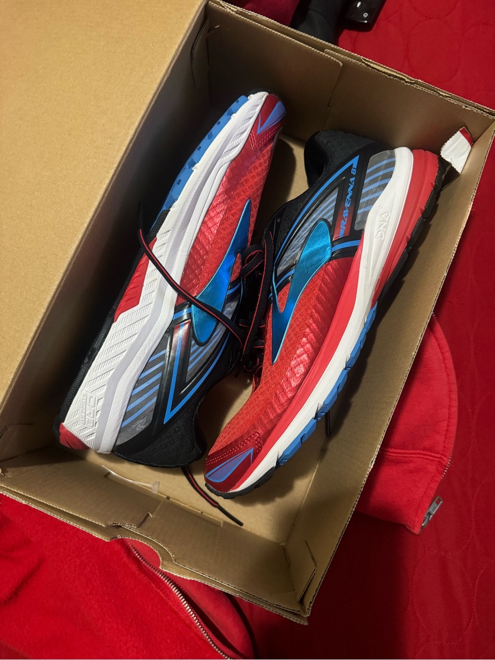 Mizuno Men’s Red Running Shoes with Blue Accents
